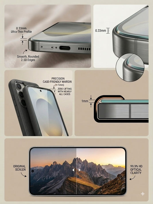9H Clear Tempered Glass Screen Protector Compatible with Samsung Galaxy S Series