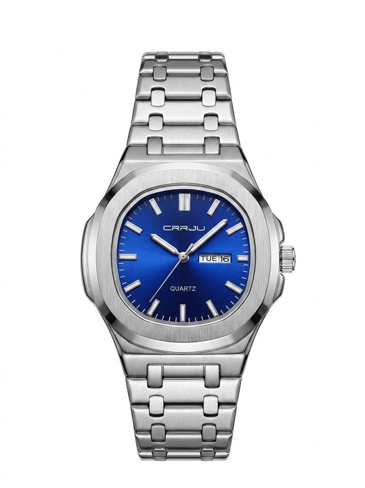Classic Octagonal Men’s Dress Watch – Stainless Steel Bracelet