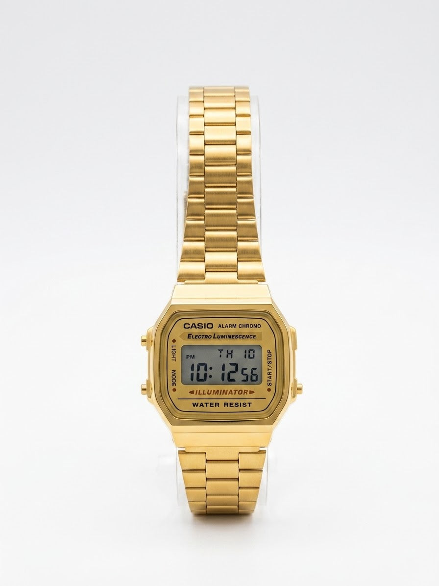 Vintage Octagonal Digital Watch – Stainless Steel Bracelet