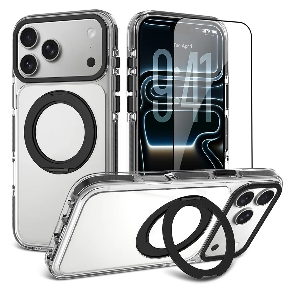 Ring Holder Kickstand Clear Case Compatible with iPhone 18 Pro Max