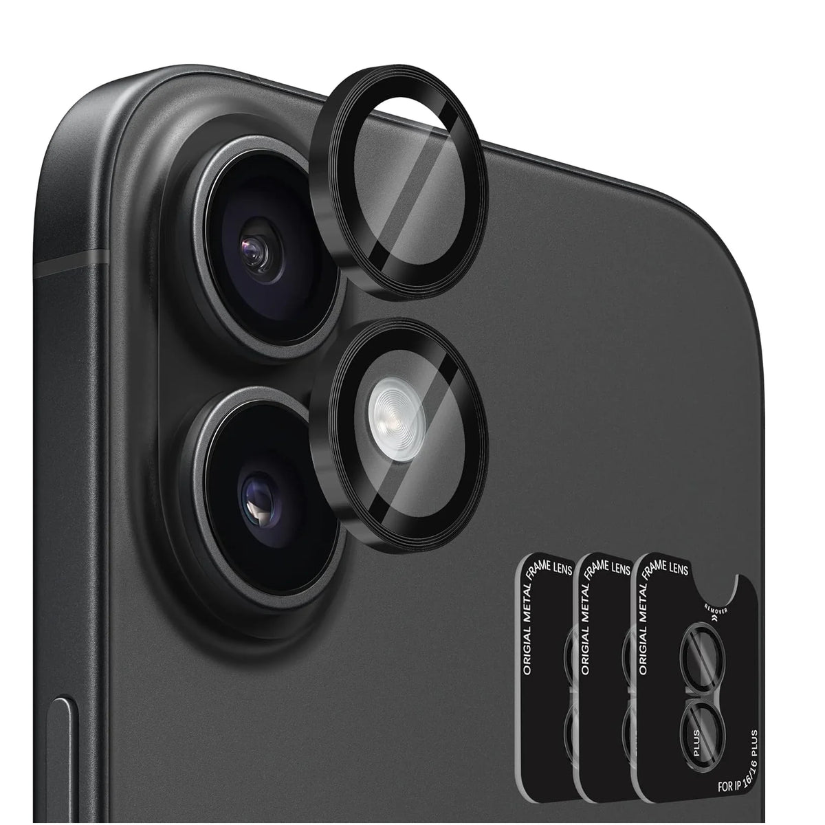 Camera Lens Protector Rings Compatible with iPhone 16 / 16 Plus