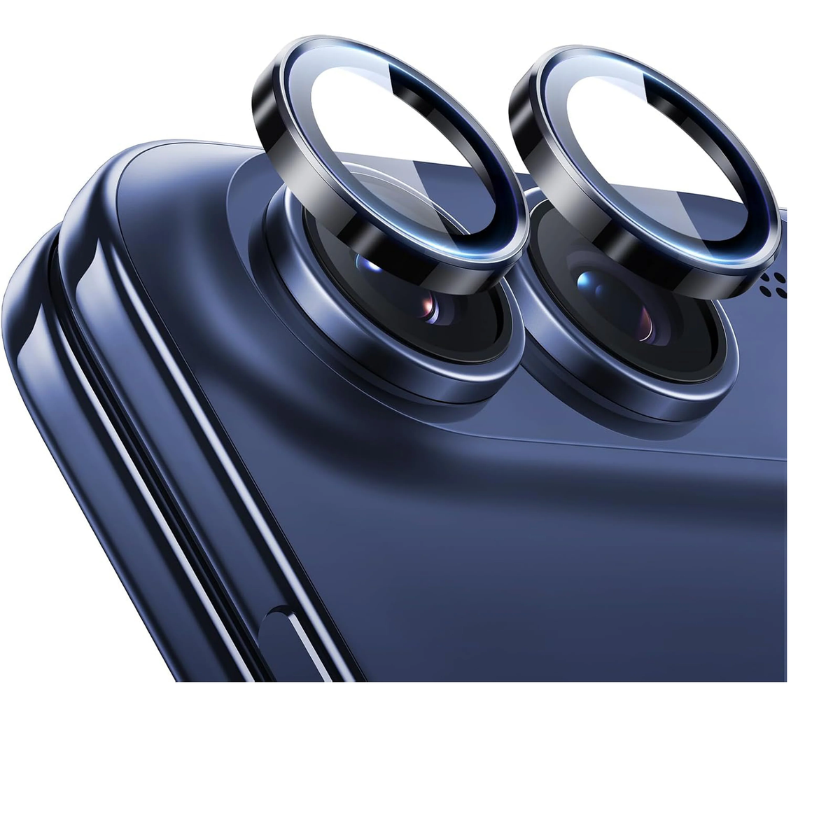 Metal Ring Camera Lens Protector with Tempered Glass Compatible with iPhone Duo