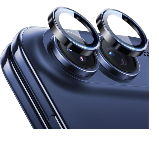 Metal Ring Camera Lens Protector with Tempered Glass Compatible with iPhone Duo