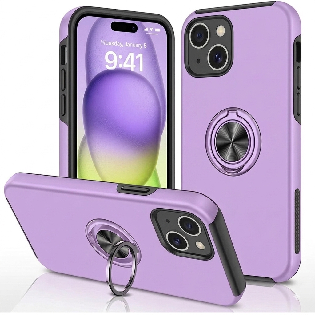 Ring Holder Kickstand Case Compatible with iPhone 15 Plus