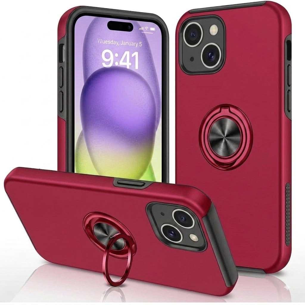 Ring Holder Kickstand Case Compatible with iPhone 15