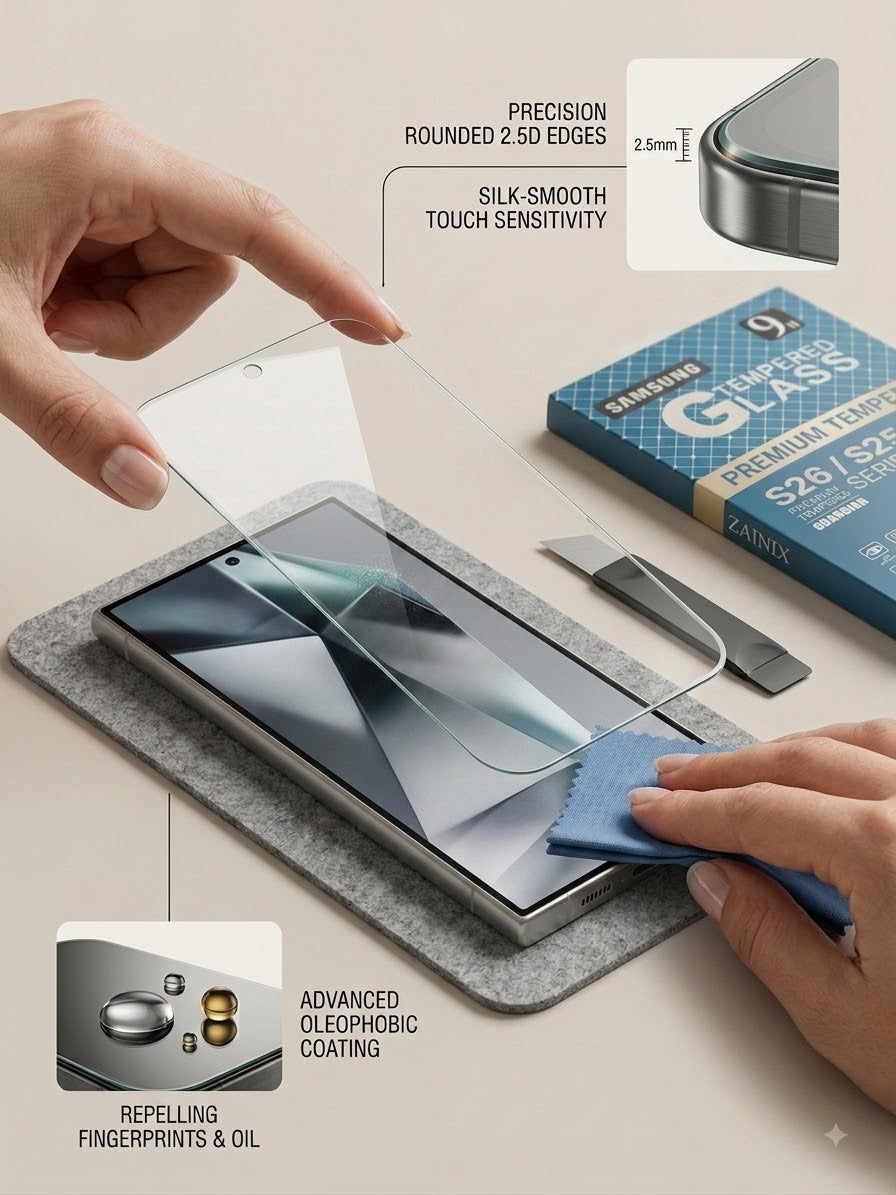 9H Clear Tempered Glass Screen Protector Compatible with Samsung Galaxy S Series