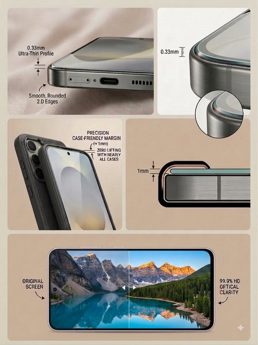 9H Clear Tempered Glass Screen Protector Compatible with Samsung Galaxy A Series
