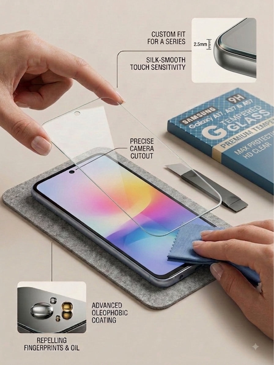 9H Clear Tempered Glass Screen Protector Compatible with Samsung Galaxy A Series