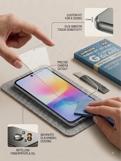 9H Clear Tempered Glass Screen Protector Compatible with Samsung Galaxy A Series