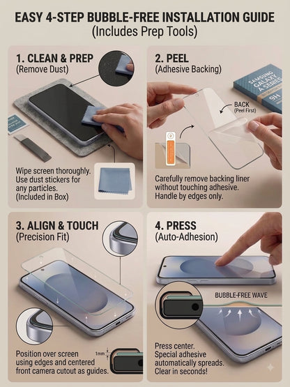 9H Clear Tempered Glass Screen Protector Compatible with Samsung Galaxy A Series
