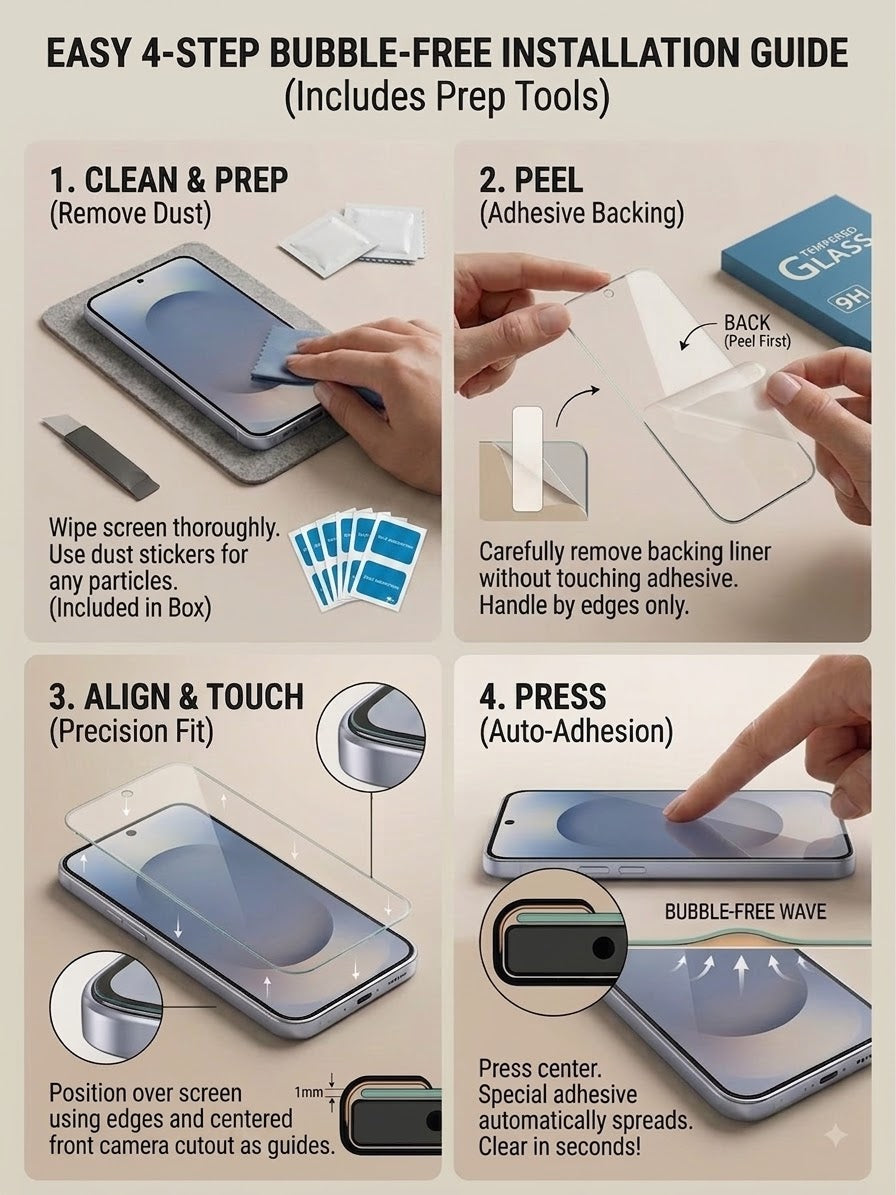 9H Clear Tempered Glass Screen Protector Compatible with Samsung Galaxy S Series