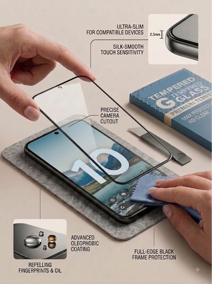 9H Edge-to-Edge Tempered Glass Screen Protector Compatible with Google Pixel (10 Series)
