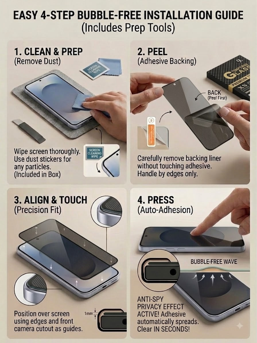 9H Privacy Tempered Glass Screen Protector Compatible with Samsung Galaxy S Series