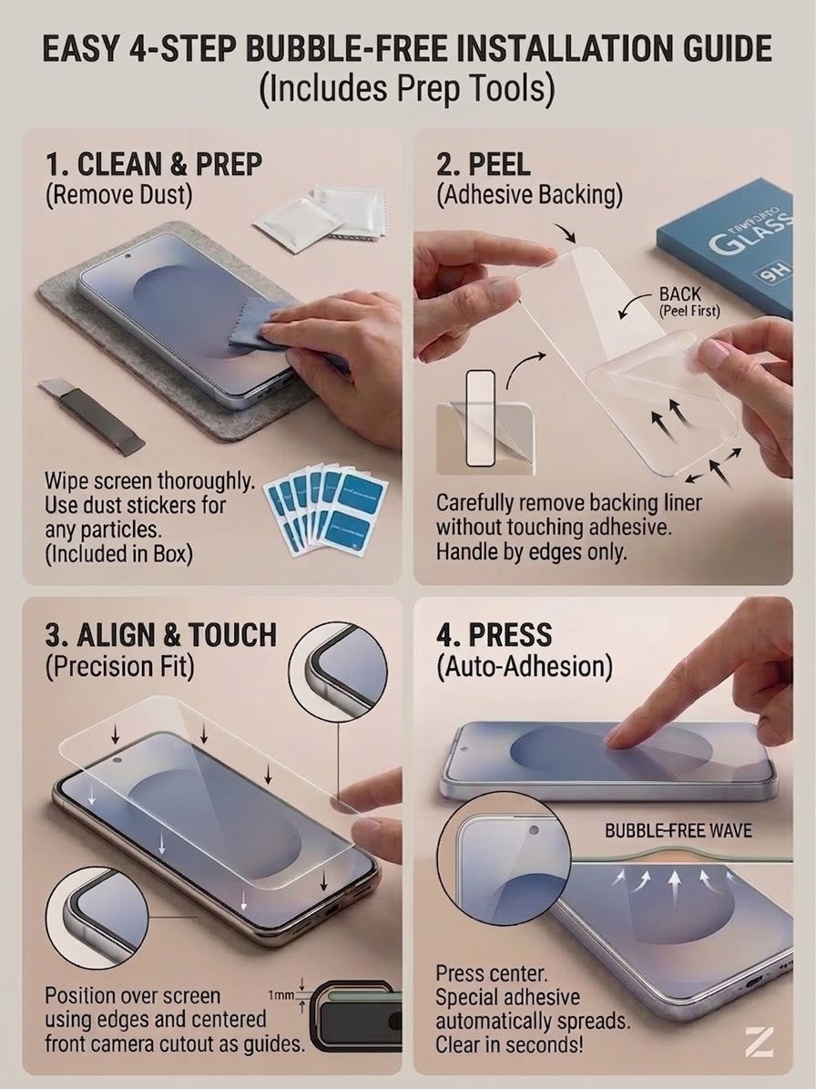 9H Tempered Glass Screen Protector Compatible with Google Pixel 11 Series