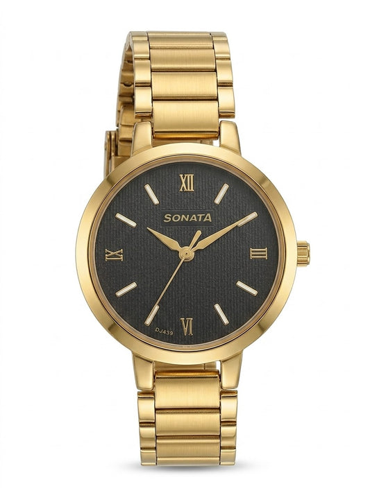 Classic Gold Men’s Dress Watch – Stainless Steel Bracelet