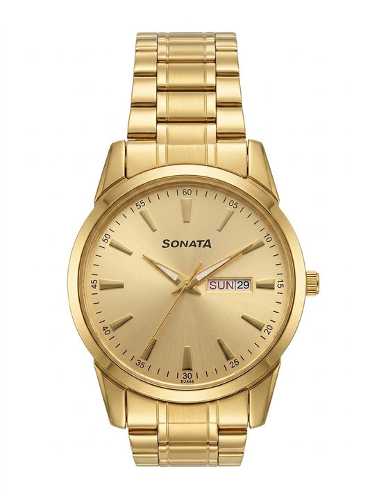 Classic Gold Men’s Watch – Stainless Steel Bracelet