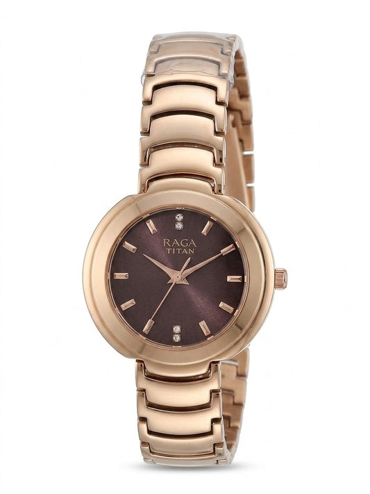 Round Gold Women’s Dress Watch – Stainless Steel Bracelet
