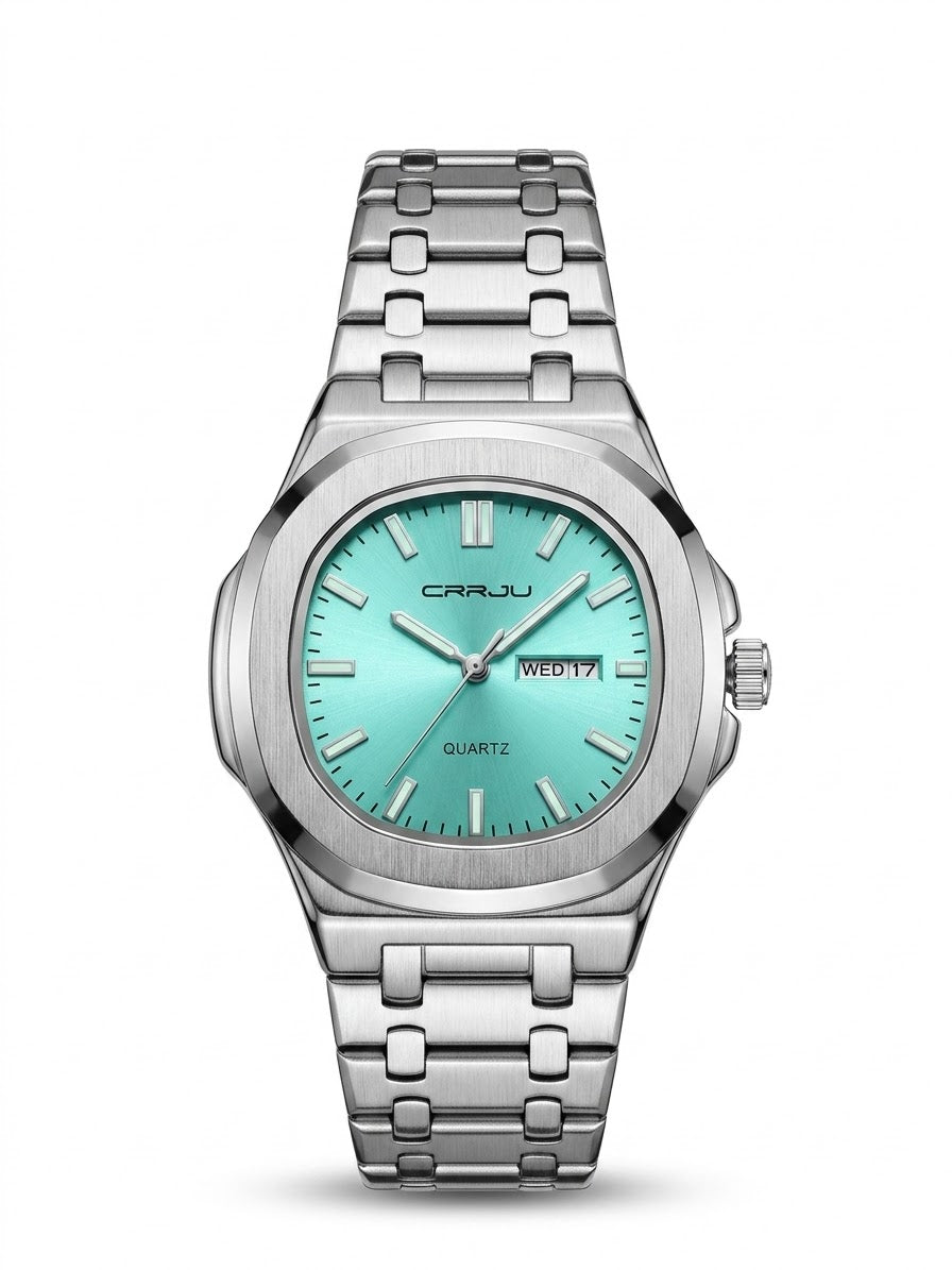 Classic Octagonal Men’s Dress Watch – Stainless Steel Bracelet