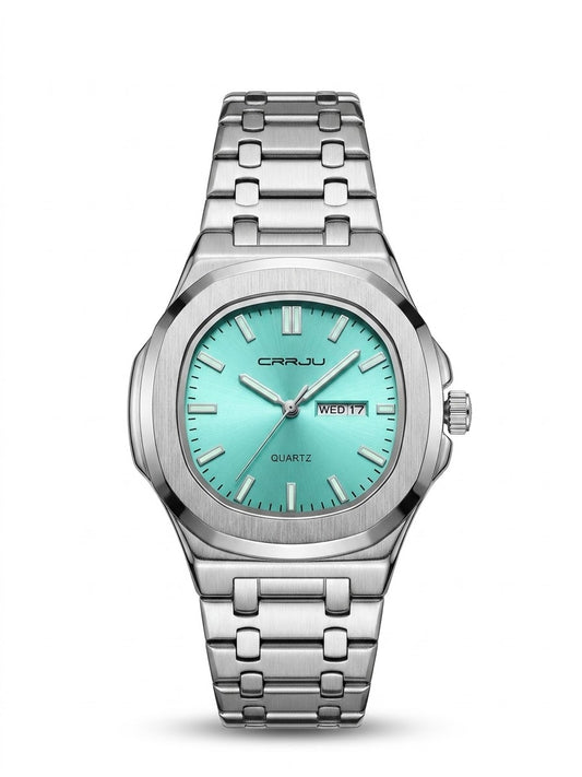 Classic Octagonal Men’s Dress Watch – Stainless Steel Bracelet