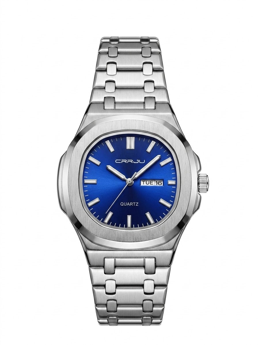 Classic Octagonal Men’s Dress Watch – Stainless Steel Bracelet