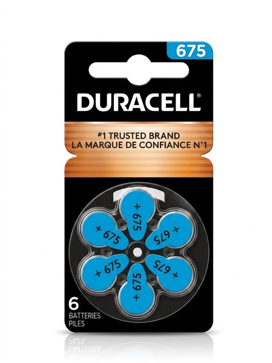 Duracell 675 Zinc Air Hearing Aid Batteries – 6-Pack