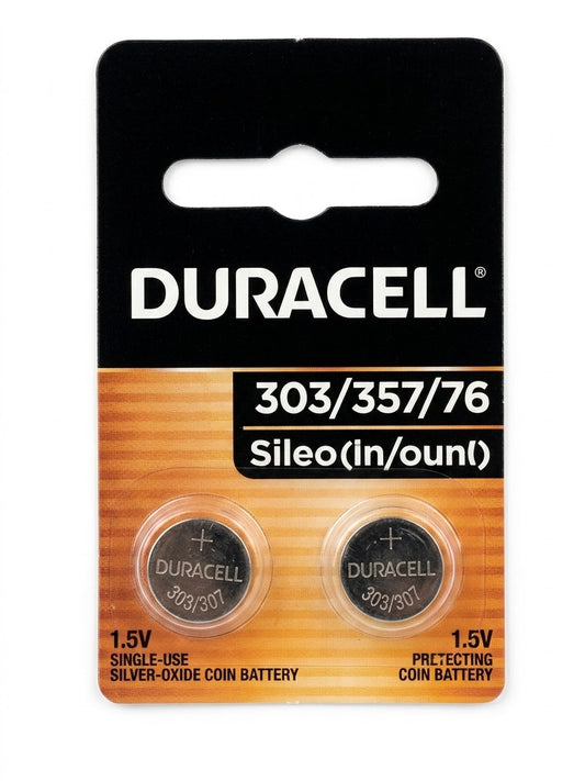 Duracell 303/357/76 1.5V Silver Oxide Button Batteries