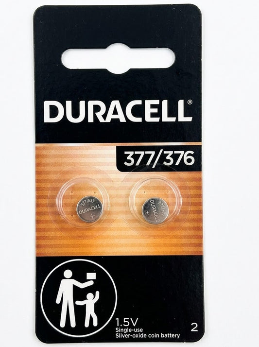 Duracell 377/376 1.5V Silver Oxide Button Batteries – 2-Pack