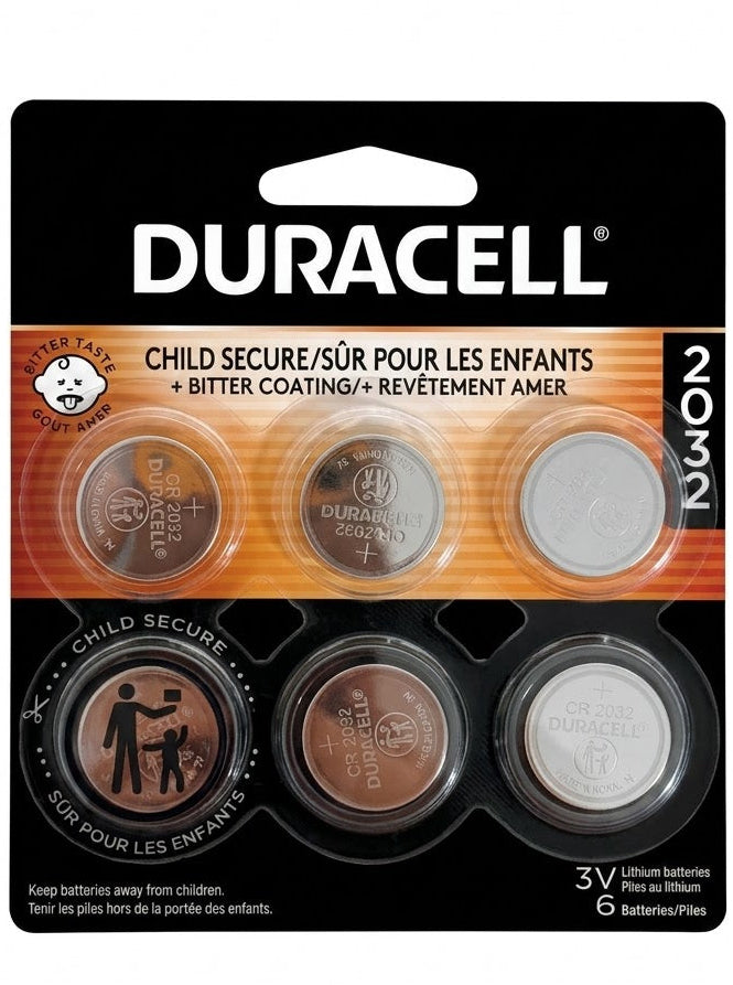 Duracell 2032 3V Lithium Coin Batteries – 6-Pack