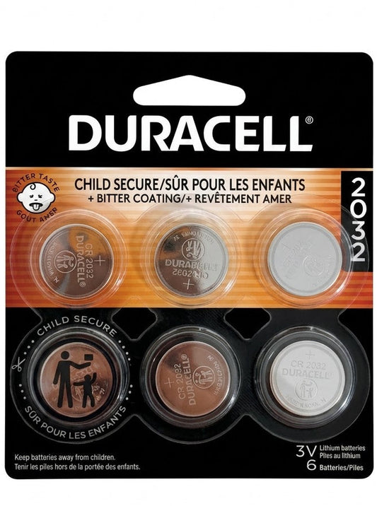 Duracell 2032 3V Lithium Coin Batteries – 6-Pack