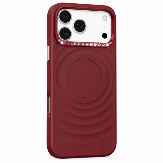Mutural Ripple MagSafe Case with Crystal Lens Accent Compatible with iPhone 18 Pro & iPhone 17 Pro
