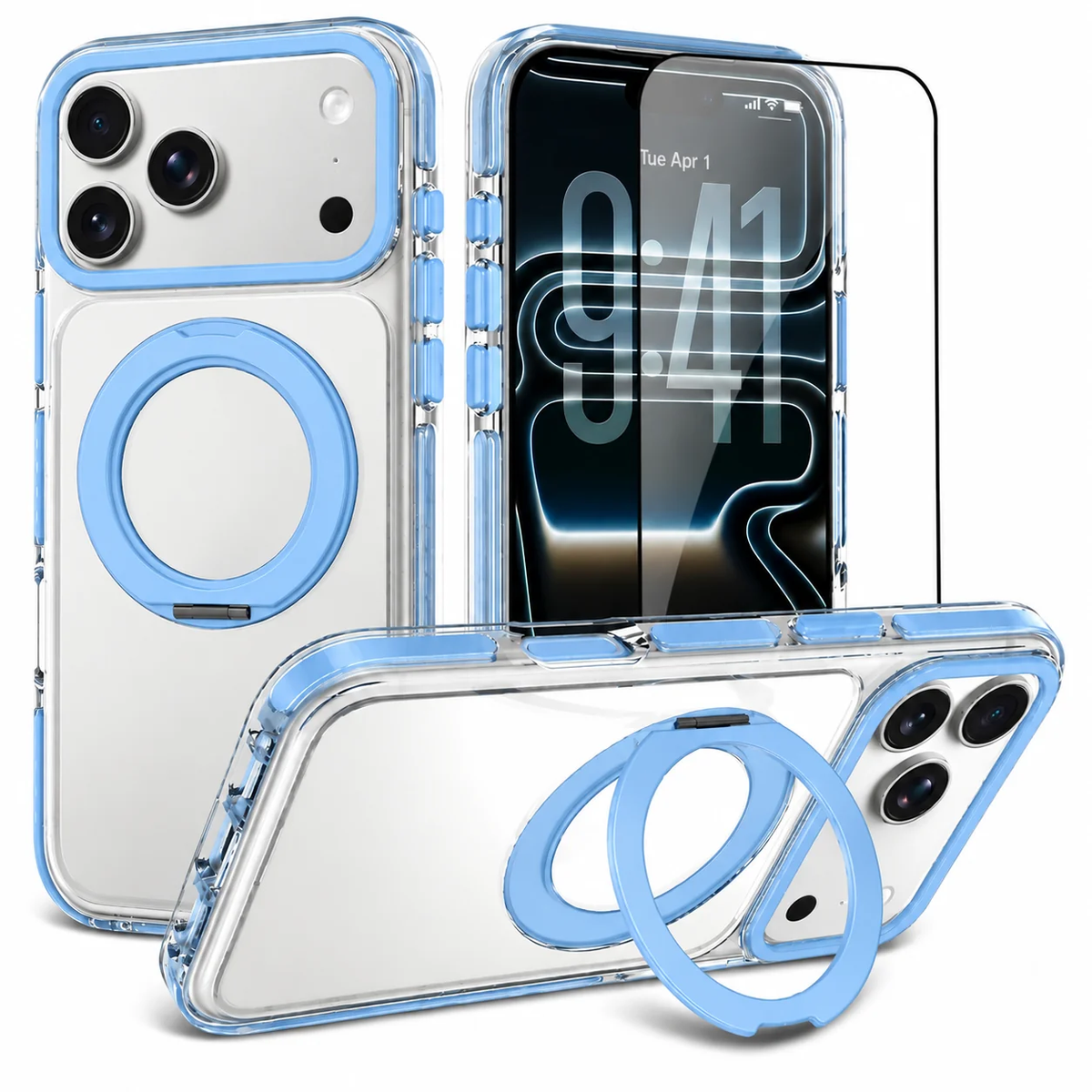 Ring Holder Kickstand Clear Case Compatible with iPhone 18 Pro