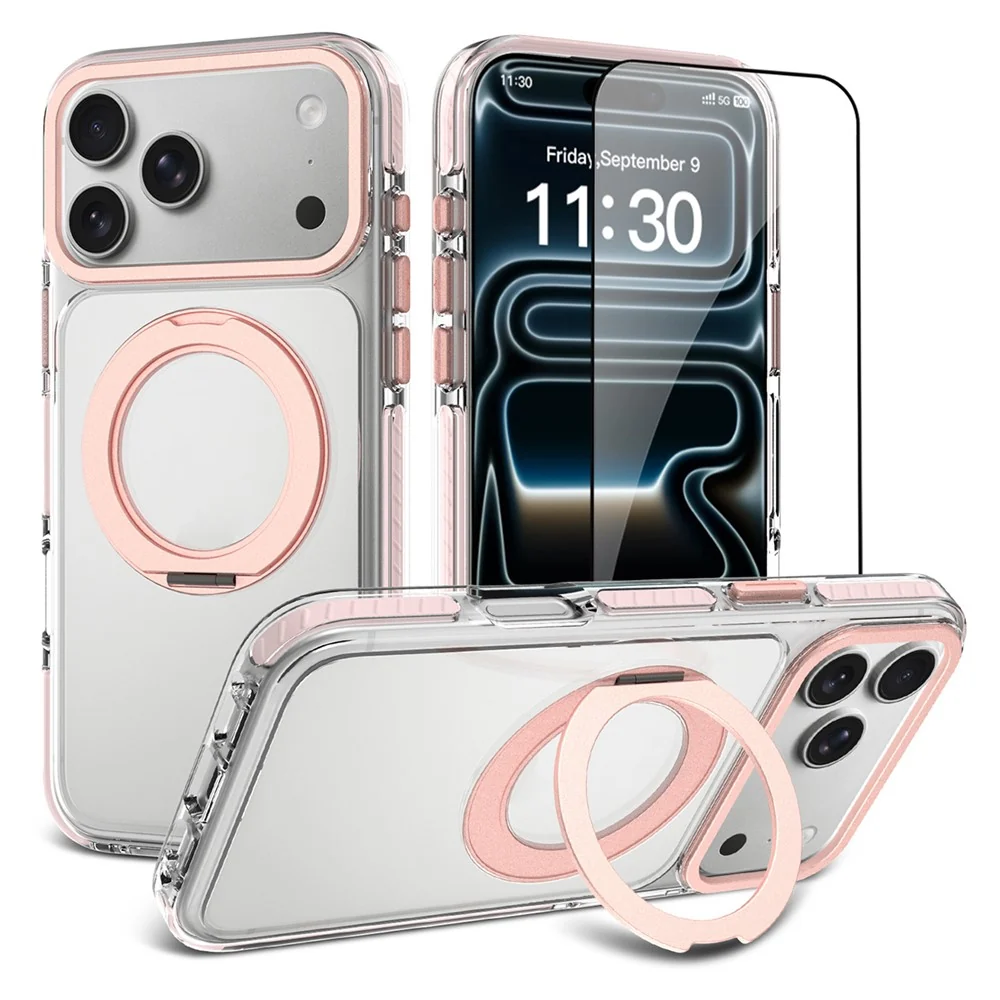 Ring Holder Kickstand Clear Case Compatible with iPhone 18 Pro Max